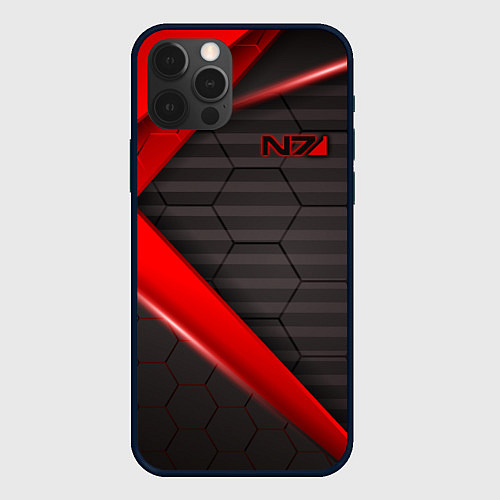 Чехол iPhone 12 Pro Mass Effect N7 / 3D-Черный – фото 1