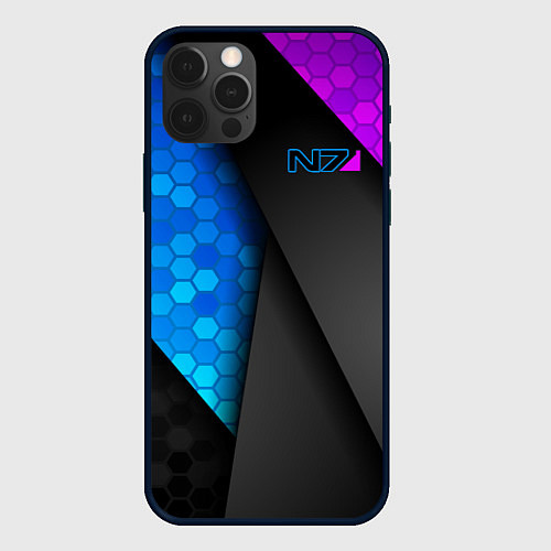 Чехол iPhone 12 Pro Mass Effect N7 / 3D-Черный – фото 1