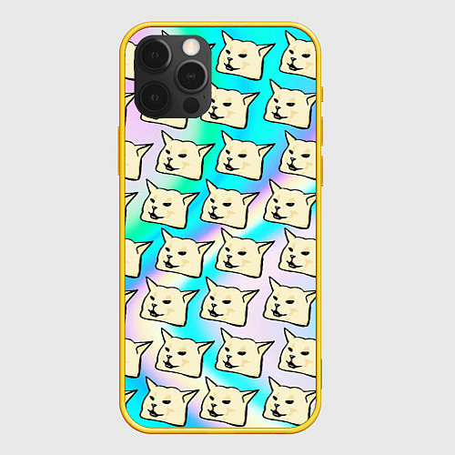 Чехол iPhone 12 Pro Woman yelling at cat / 3D-Желтый – фото 1