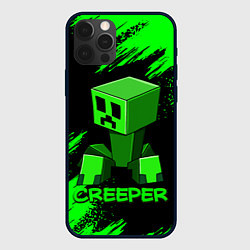 Чехол для iPhone 12 Pro MINECRAFT CREEPER, цвет: 3D-черный