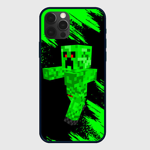 Чехол iPhone 12 Pro MINECRAFT / 3D-Черный – фото 1