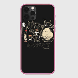 Чехол для iPhone 12 Pro My Neighbor Totoro, цвет: 3D-малиновый