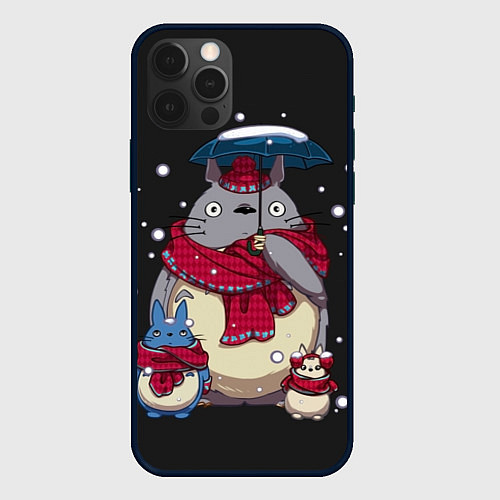 Чехол iPhone 12 Pro My Neighbor Totoro / 3D-Черный – фото 1