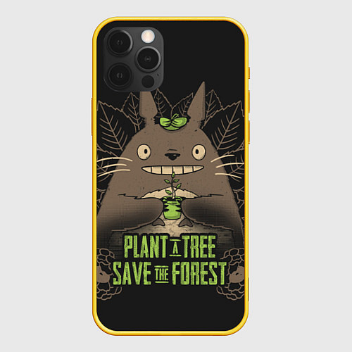 Чехол iPhone 12 Pro Plant a tree Save the forest / 3D-Желтый – фото 1