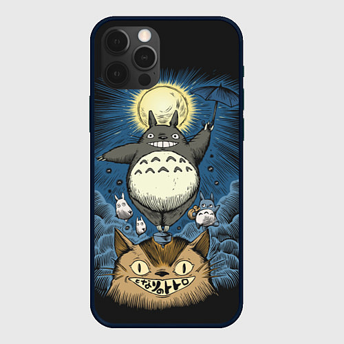 Чехол iPhone 12 Pro My Neighbor Totoro / 3D-Черный – фото 1