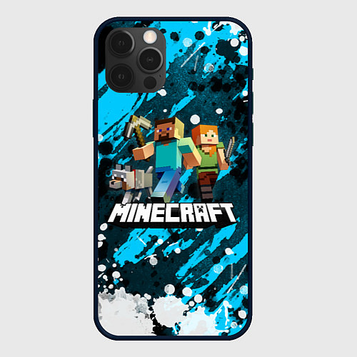 Чехол iPhone 12 Pro Minecraft Майнкрафт / 3D-Черный – фото 1