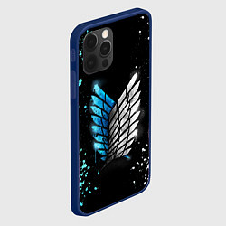 Чехол для iPhone 12 Pro Атака титанов, цвет: 3D-тёмно-синий — фото 2