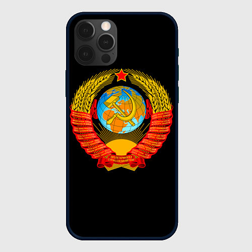 Чехол iPhone 12 Pro СССР / 3D-Черный – фото 1