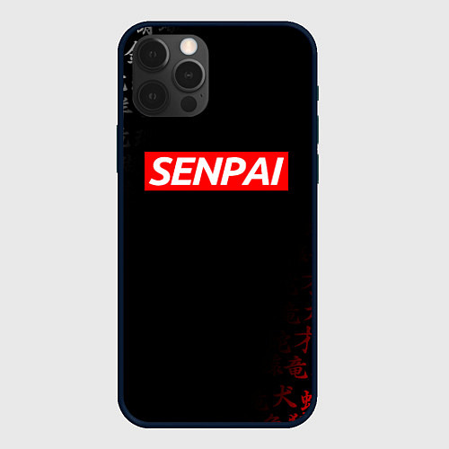 Чехол iPhone 12 Pro СЕМПАЙ - SENPAI / 3D-Черный – фото 1