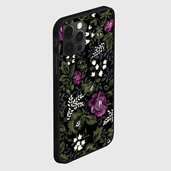 Чехол для iPhone 12 Pro Цветы, цвет: 3D-черный — фото 2