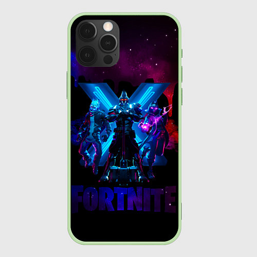 Чехол iPhone 12 Pro FORTNITE / 3D-Салатовый – фото 1