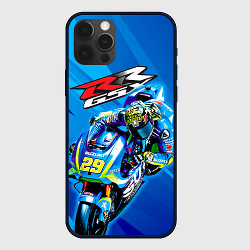 Чехол iPhone 12 Pro Suzuki MotoGP / 3D-Черный – фото 1