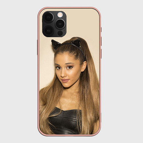 Чехол iPhone 12 Pro Ariana Grande Ариана Гранде / 3D-Светло-розовый – фото 1