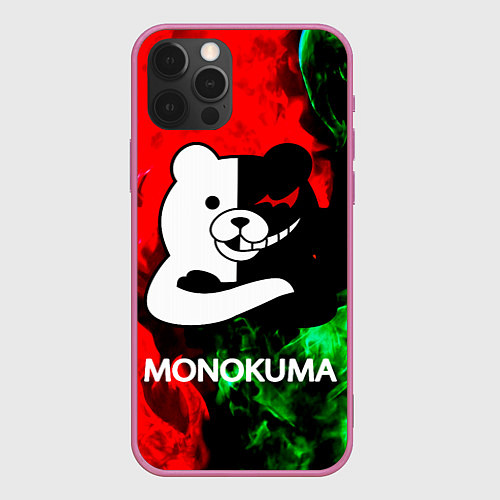 Чехол iPhone 12 Pro MONOKUMA / 3D-Малиновый – фото 1