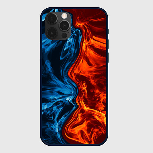 Чехол iPhone 12 Pro Огонь и вода / 3D-Черный – фото 1