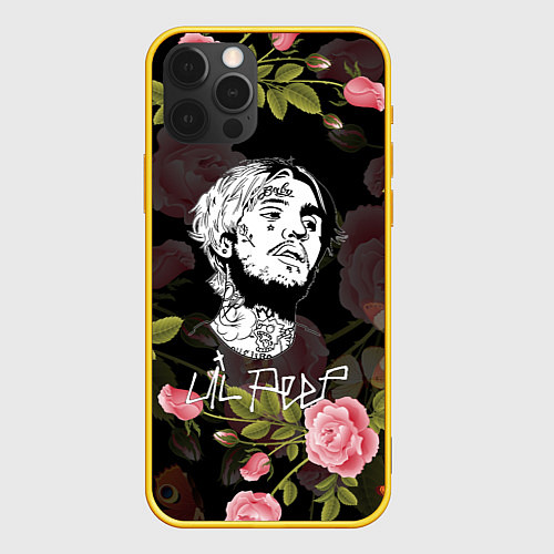 Чехол iPhone 12 Pro LIL PEEP ROSES / 3D-Желтый – фото 1