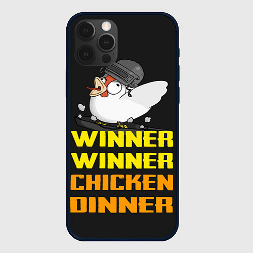 Чехол iPhone 12 Pro Winner Chicken Dinner / 3D-Черный – фото 1