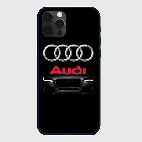 Чехол iPhone 12 Pro AUDI / 3D-Черный – фото 1