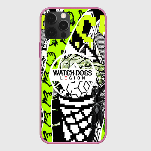 Чехол iPhone 12 Pro WATCH DOGS:LEGION / 3D-Малиновый – фото 1