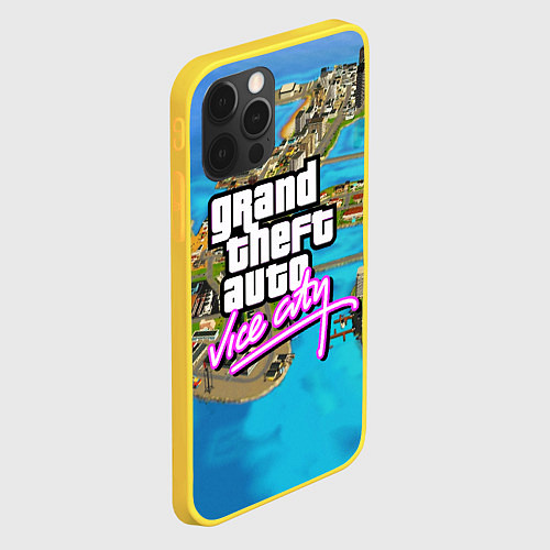 Чехол iPhone 12 Pro GRAND THEFT AUTO:VICE CITY / 3D-Желтый – фото 2