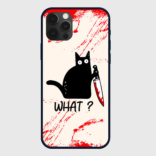Чехол iPhone 12 Pro What cat / 3D-Черный – фото 1