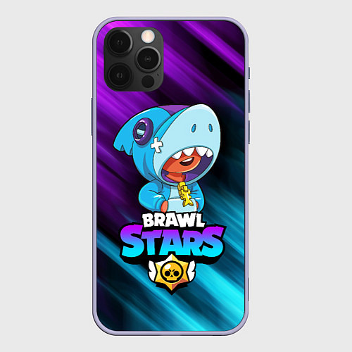 Чехол iPhone 12 Pro BRAWL STARS LEON SHARK / 3D-Светло-сиреневый – фото 1