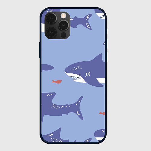 Чехол iPhone 12 Pro Акулий косяк / 3D-Черный – фото 1