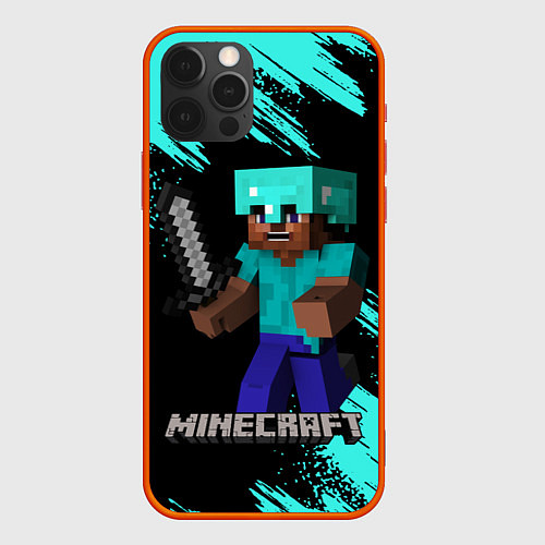 Чехол iPhone 12 Pro MINECRAFT / 3D-Красный – фото 1