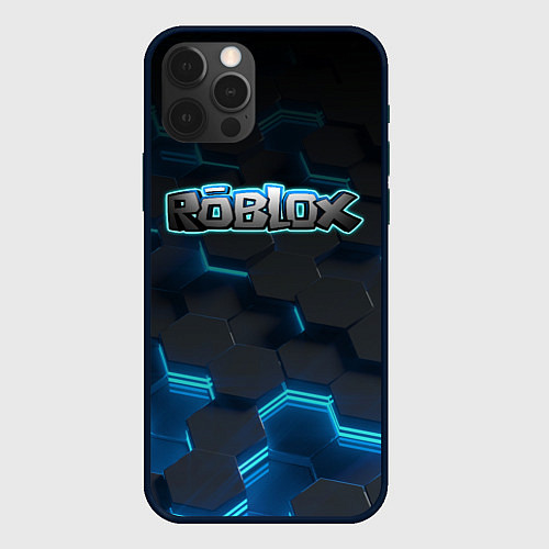 Чехол iPhone 12 Pro Roblox Neon Hex / 3D-Черный – фото 1