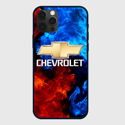 Чехол iPhone 12 Pro CHEVROLET / 3D-Черный – фото 1