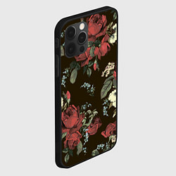 Чехол для iPhone 12 Pro Букет роз, цвет: 3D-черный — фото 2