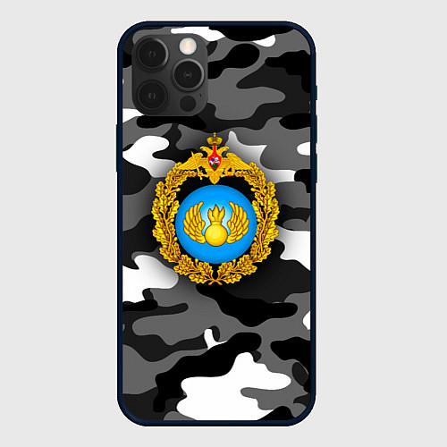 Чехол iPhone 12 Pro ВДВ / 3D-Черный – фото 1