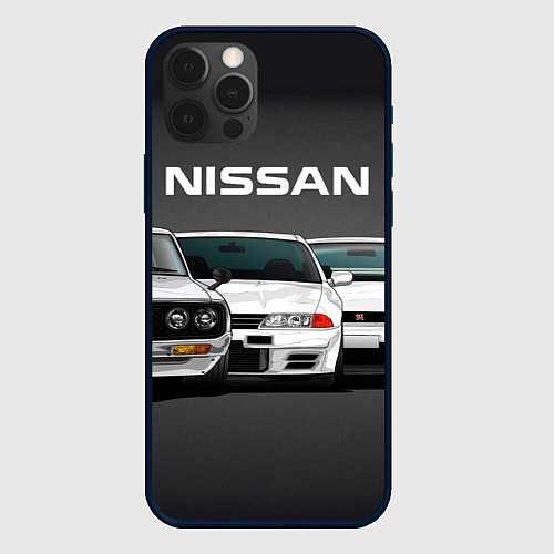 Чехол iPhone 12 Pro NISSAN / 3D-Черный – фото 1