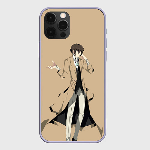 Чехол iPhone 12 Pro Osamu Dazai / 3D-Светло-сиреневый – фото 1