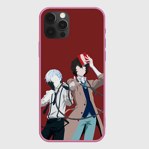 Чехол iPhone 12 Pro Atsushi Nakajima & Osamu Dazai / 3D-Малиновый – фото 1