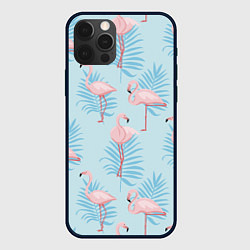 Чехол iPhone 12 Pro Арт с розовым фламинго