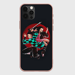 Чехол для iPhone 12 Pro KIMETSU NO YAIBA, цвет: 3D-светло-розовый