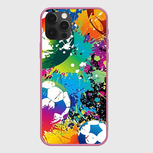 Чехол iPhone 12 Pro Football Paints / 3D-Малиновый – фото 1