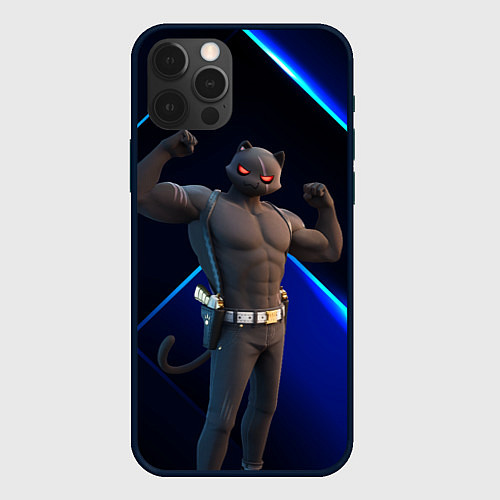 Чехол iPhone 12 Pro Fortnite Meowscles Shadow / 3D-Черный – фото 1