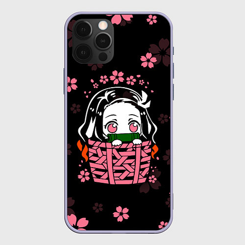 Чехол iPhone 12 Pro KIMETSU NO YAIBA / 3D-Светло-сиреневый – фото 1