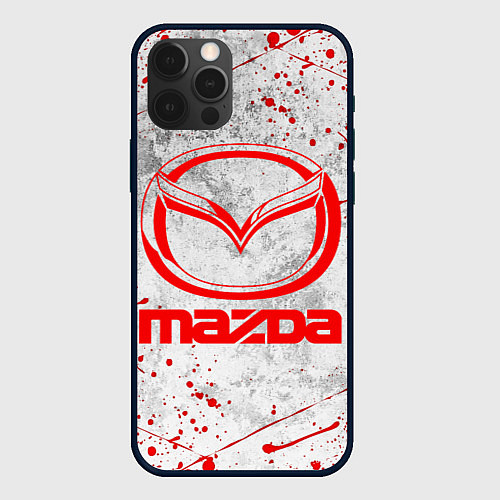 Чехол iPhone 12 Pro MAZDA RED LOGO / 3D-Черный – фото 1