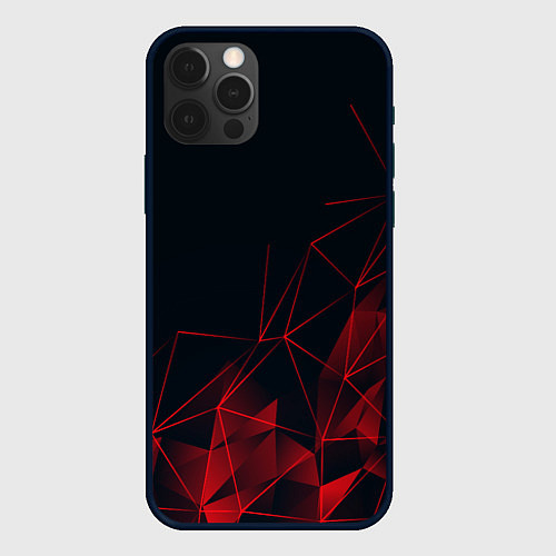 Чехол iPhone 12 Pro RED STRIPES / 3D-Черный – фото 1