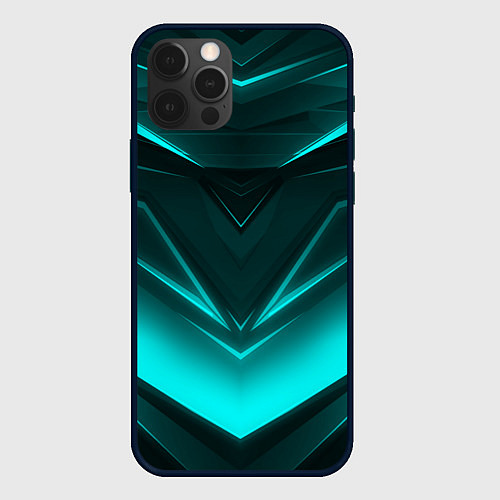 Чехол iPhone 12 Pro NEON GEOMETRY STRIPES / 3D-Черный – фото 1