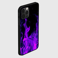 Чехол для iPhone 12 Pro ФИОЛЕТОВЫЙ ОГОНЬ, цвет: 3D-черный — фото 2