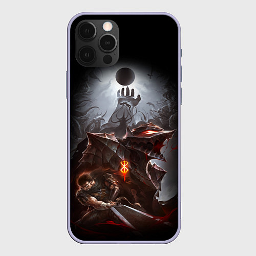 Чехол iPhone 12 Pro BERSERK / 3D-Светло-сиреневый – фото 1