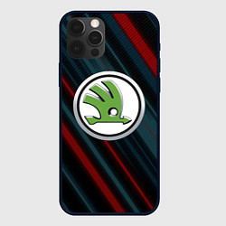 Чехол для iPhone 12 Pro Шкода большое лого, цвет: 3D-черный