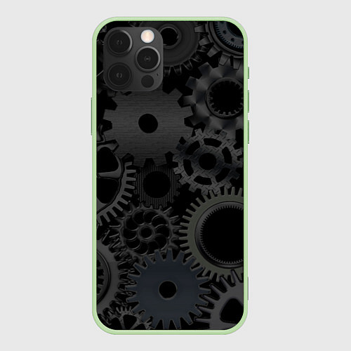 Чехол iPhone 12 Pro Механизмы / 3D-Салатовый – фото 1
