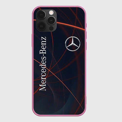 Чехол iPhone 12 Pro MERCEDES-BENZ / 3D-Малиновый – фото 1