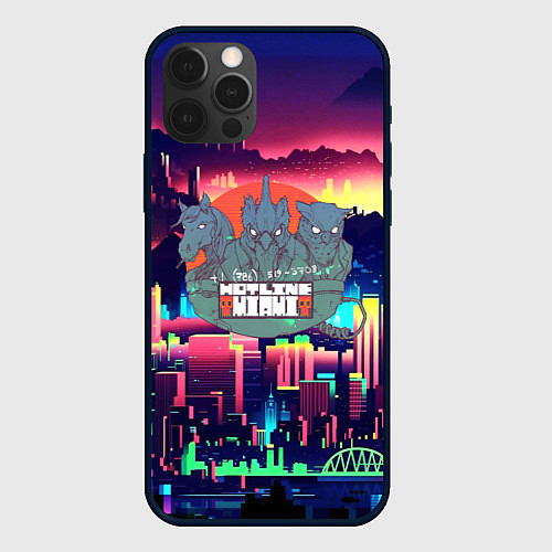 Чехол iPhone 12 Pro HOTLINE MIAMI / 3D-Черный – фото 1