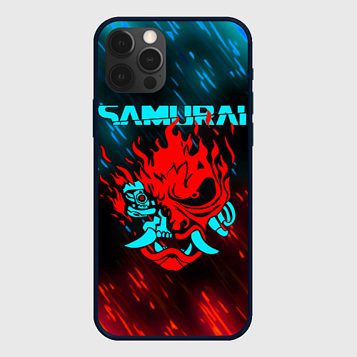 Чехол iPhone 12 Pro CYBERPUNK 2077 SAMURAI / 3D-Черный – фото 1